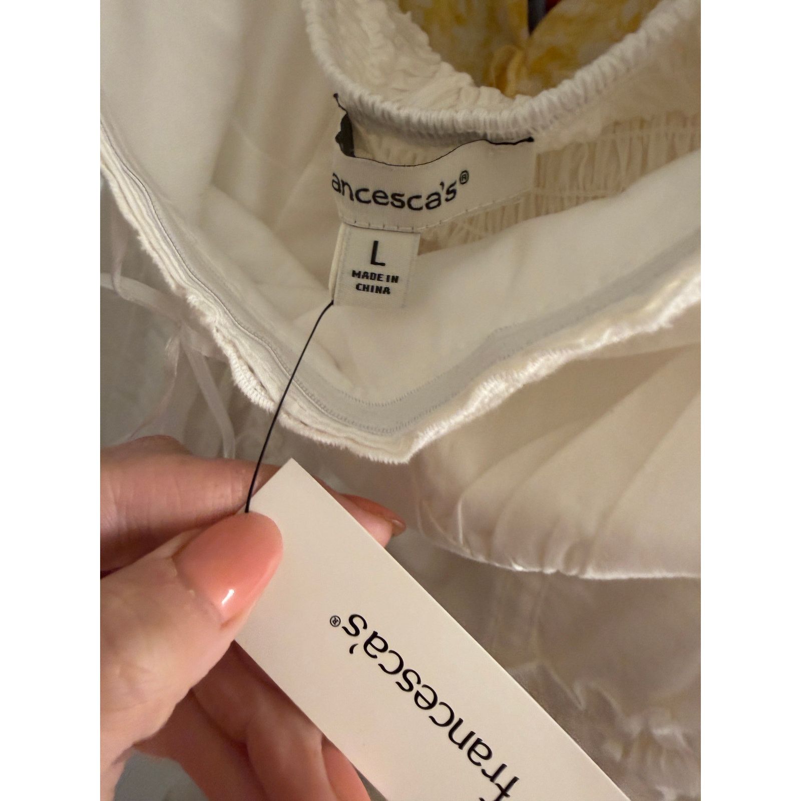 Other Francesca's White Strapless Corset Ruffle Hem Mini Dress Size L / US 10 / IT 46 - 5 Thumbnail