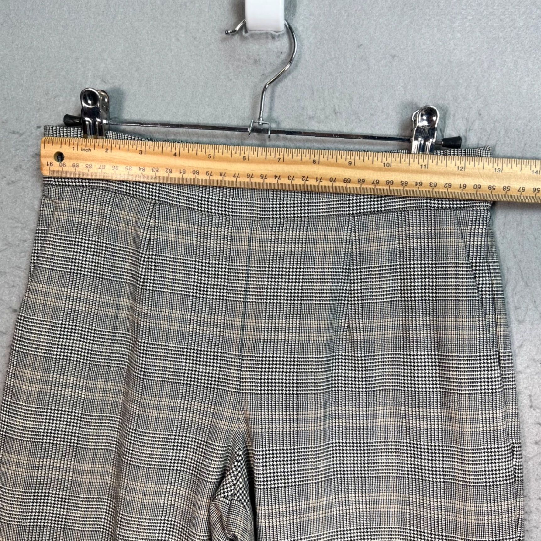 Vintage Babaton Womens Plaid High-Waisted Trousers Elastic Waist Size 0 Gray Dress Pants Womens Size ONE SIZE - 6 Thumbnail