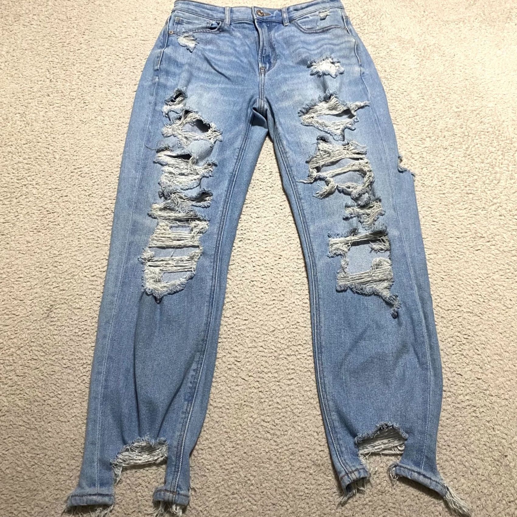 American Eagle Outfitters American Eagle Outfitters Womens Jeans Mom Style Distressed High Rise Blue Denim 90s Vintage Theme 6 Regular Size 27x26 Clothes Womens Jeans Size 28" / US 6 / IT 42 - 2 Thumbnail