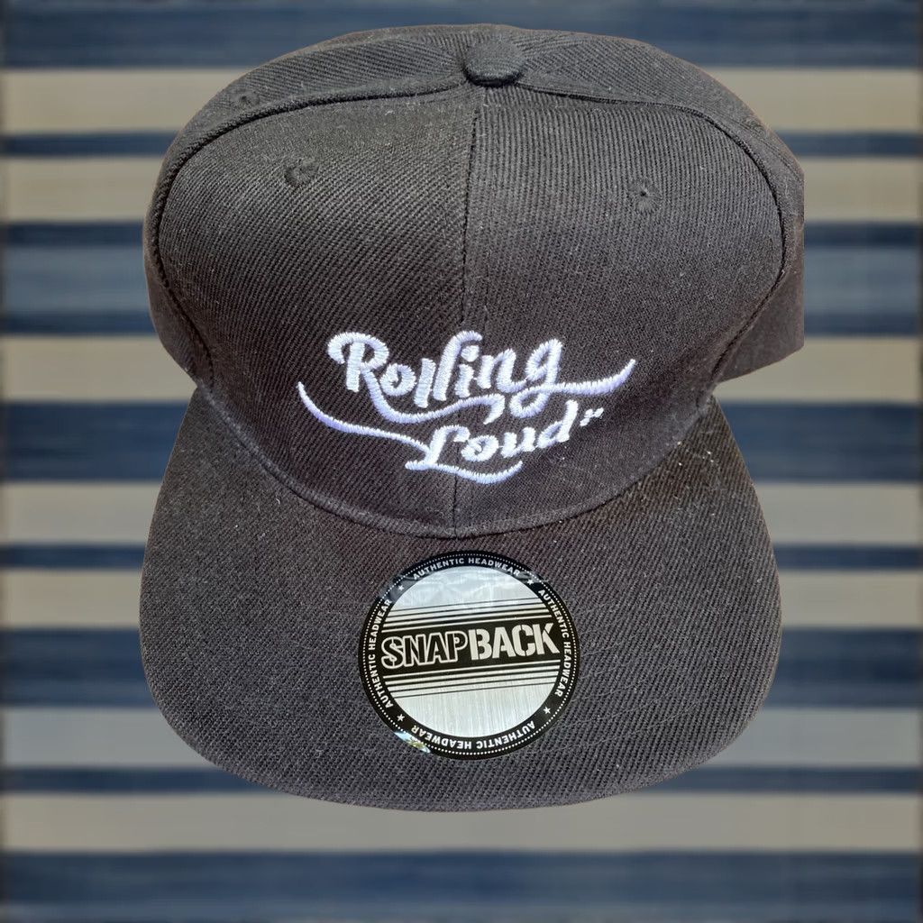 Vintage Rolling Loud Hat Snap Back Cap Black Cotton Knit Solid Adjustable Men One Size Vintage: No USA Sports Outdoor 90s Theme Size ONE SIZE - 1 Thumbnail