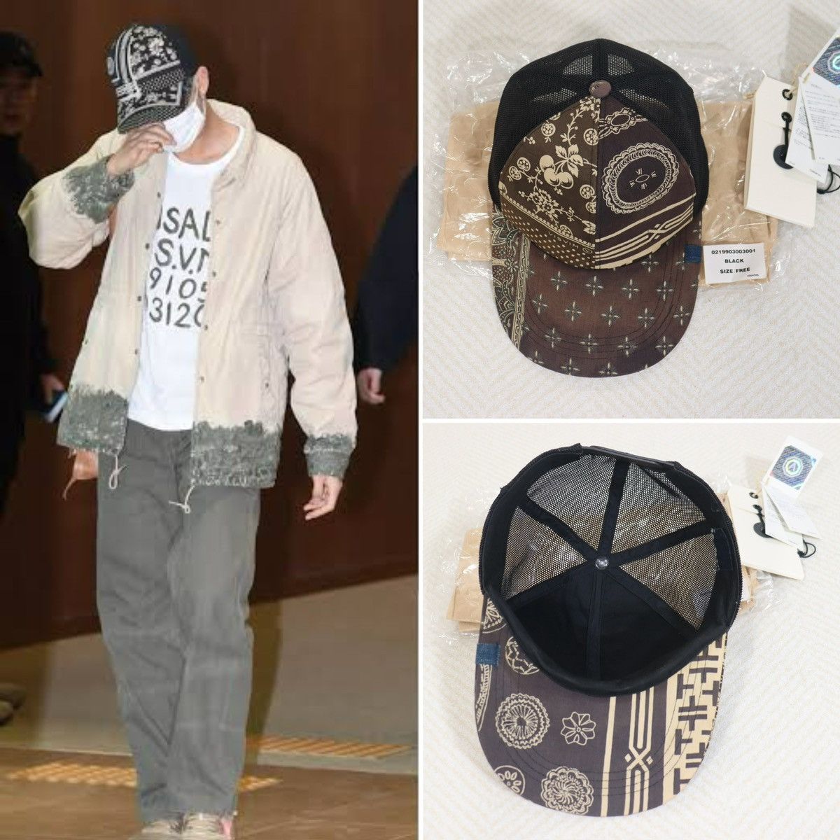 image of Visvim Ict Goodyear Cap Bandana in Black, Men's