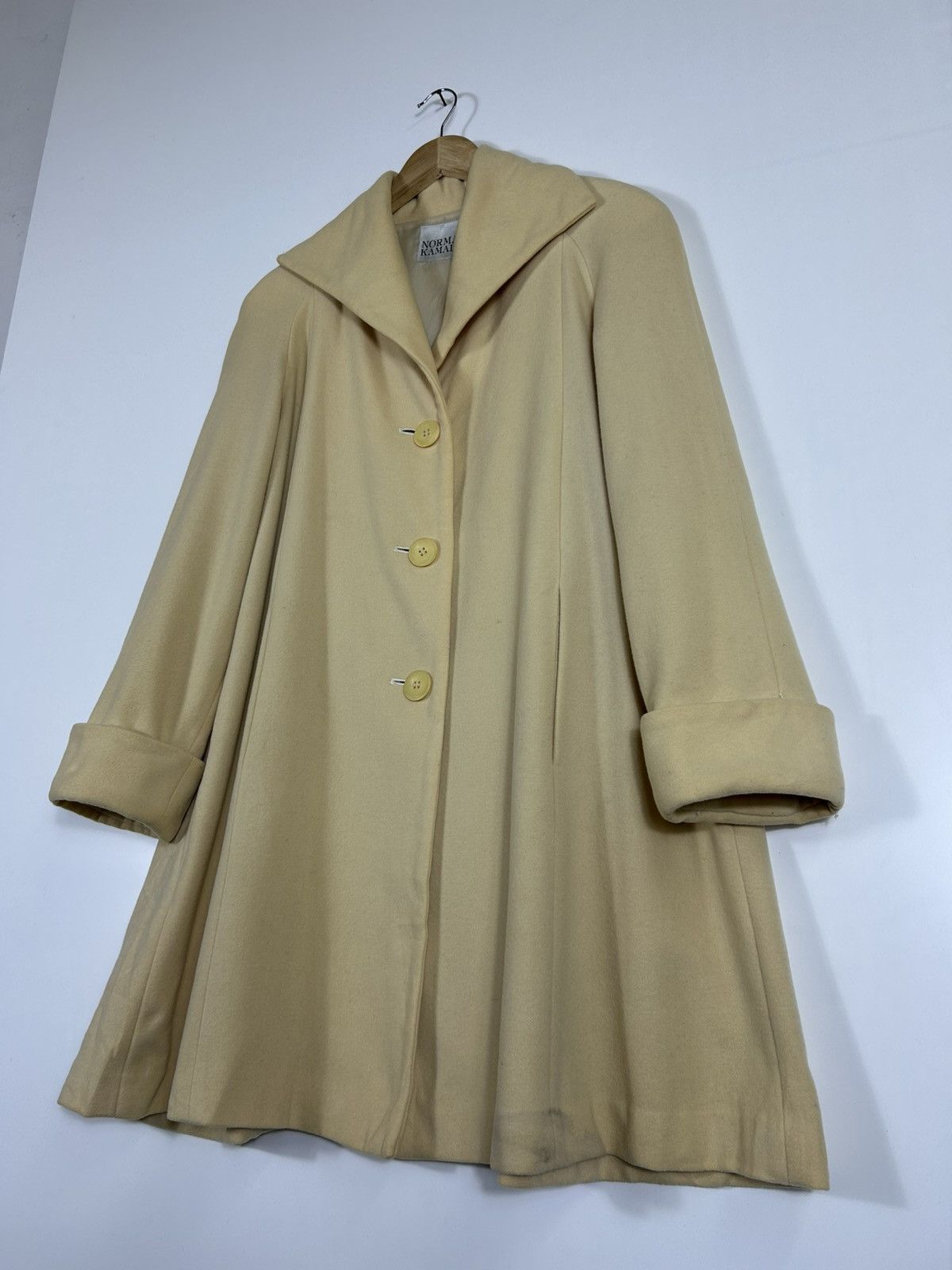 Designer × Norma Kamali × Vintage 🔥Norma Kamali Button Waterfall Collar Coat Jacket Size M / US 6-8 / IT 42-44 - 3 Thumbnail