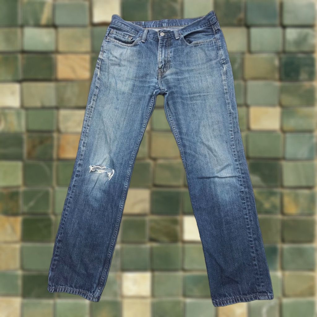 Levi's VINTAGE Levi's 514 Slim Straight Jeans Mens 32 x 32 Dark Blue Distressed 100% Cotton (Regular Size) Mens Size US 32 / EU 48 - 1 Thumbnail