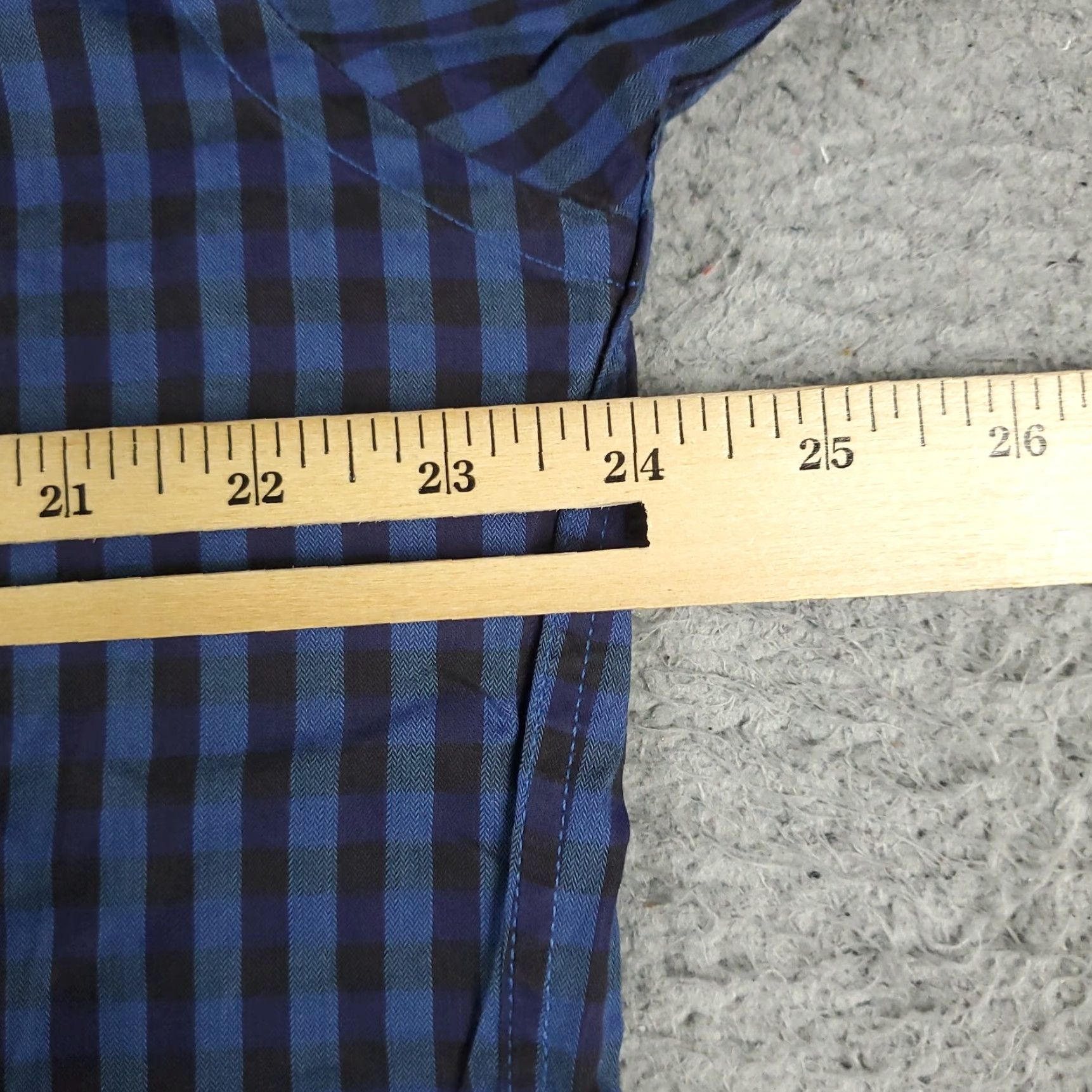 BUGATCHI Bugatchi Shirt Mens Large Blue Check Shaped Fit Button Up Long Sleeve Size US L / EU 52-54 / 3 - 5 Thumbnail