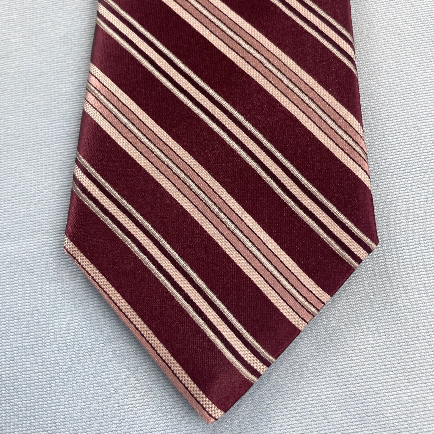 Michael Kors VINTAGE Michael Kors Tie 100% Silk Red Pink Exec Striped Necktie Made USA 3x60 Mens Size ONE SIZE - 2 Thumbnail
