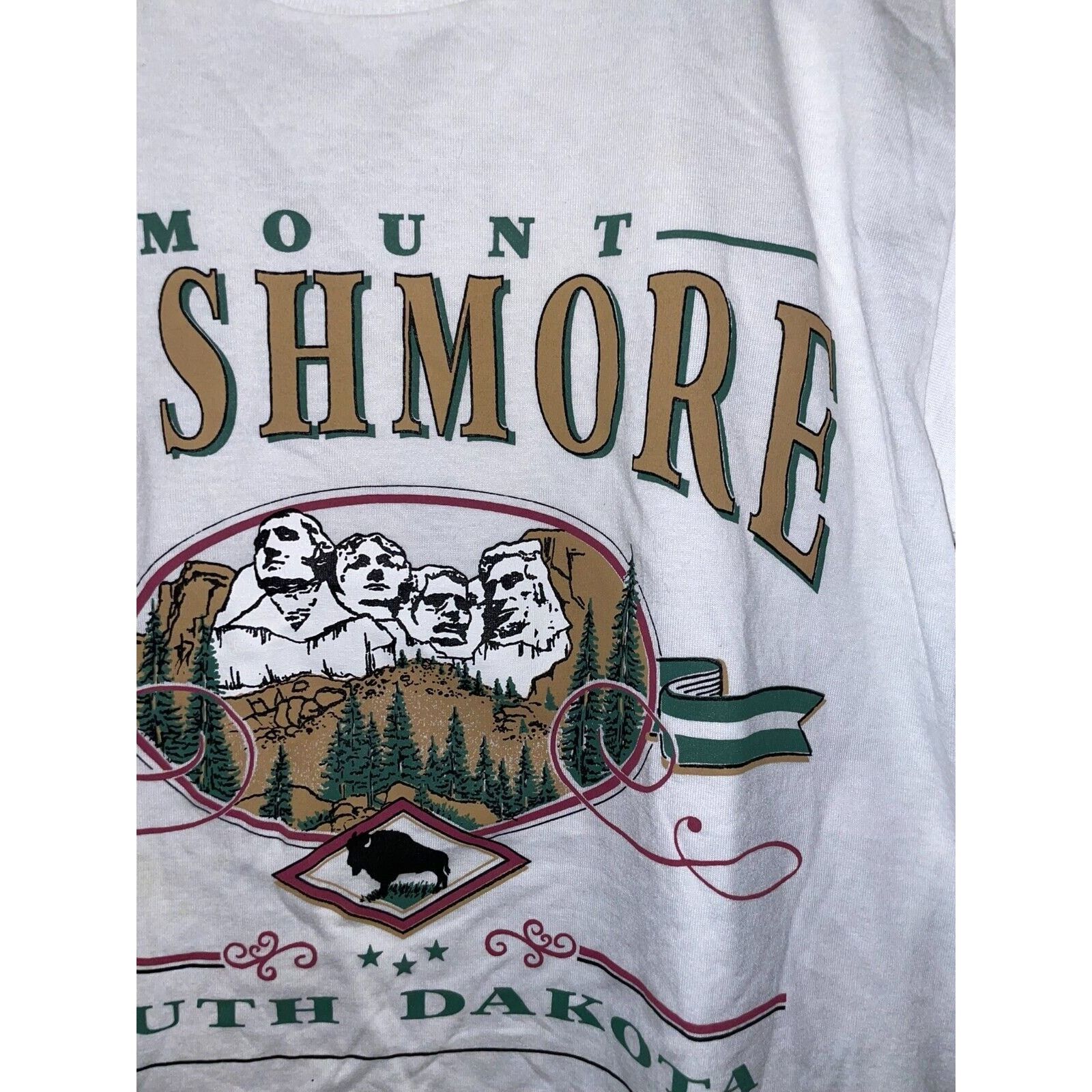 Jerzees Vintage Test Print Shirt Mt Rushmore Lake Tahoe White M Tee Size US M / EU 48-50 / 2 - 3 Thumbnail