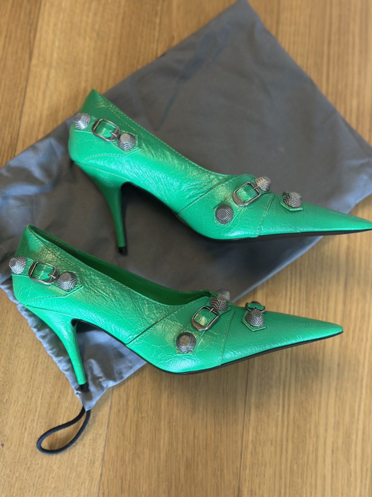 Balenciaga BALENCIAGA Agneau Arena Cagole 90mm Pumps 40 Vivid Green Size US 9 / IT 39 - 1 Thumbnail
