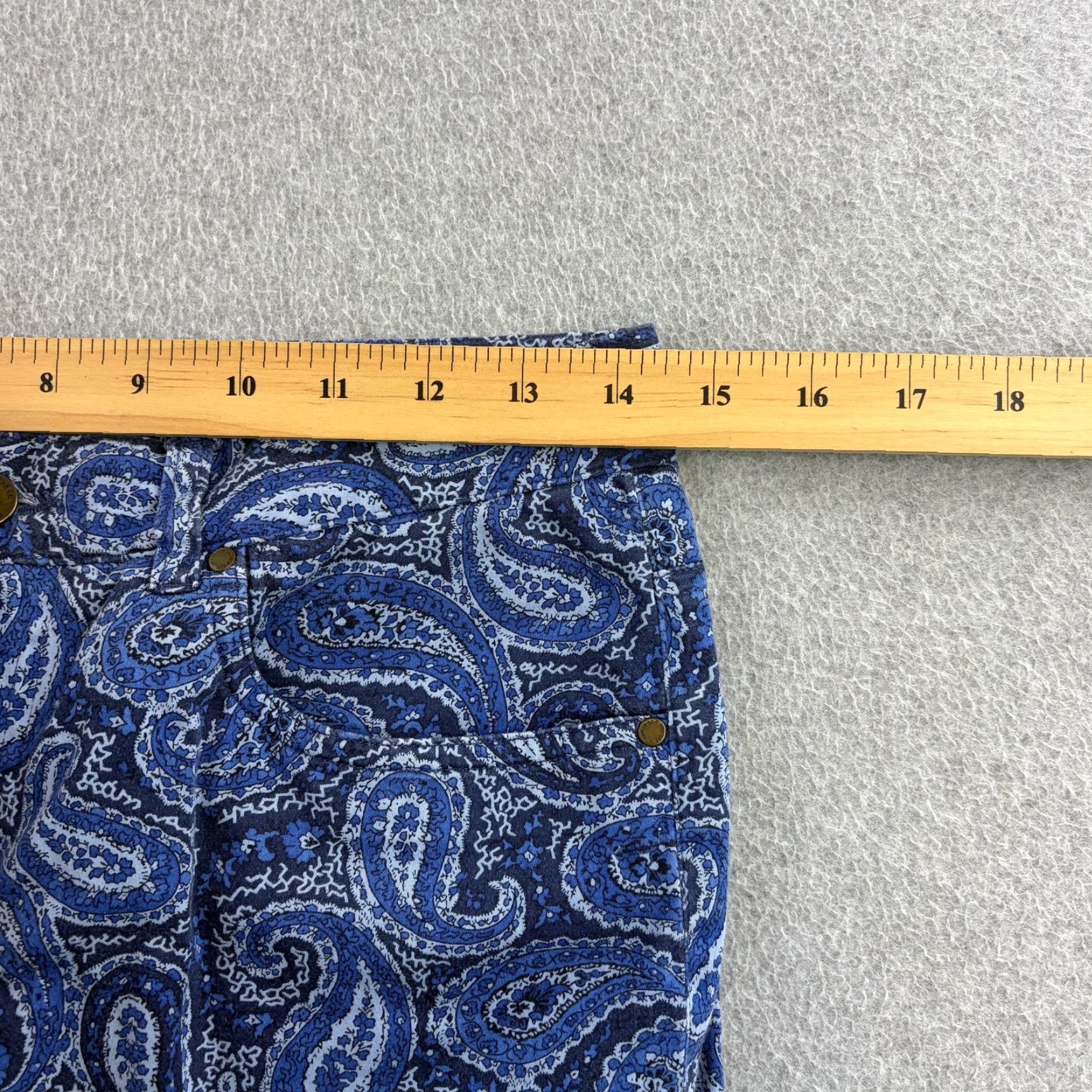 Ralph Lauren VINTAGE? No. Lauren Ralph Lauren Jeans Womens 8 Blue Paisley Straight Leg Stretch Denim Pants Size 30" / US 8 / IT 44 - 2 Thumbnail