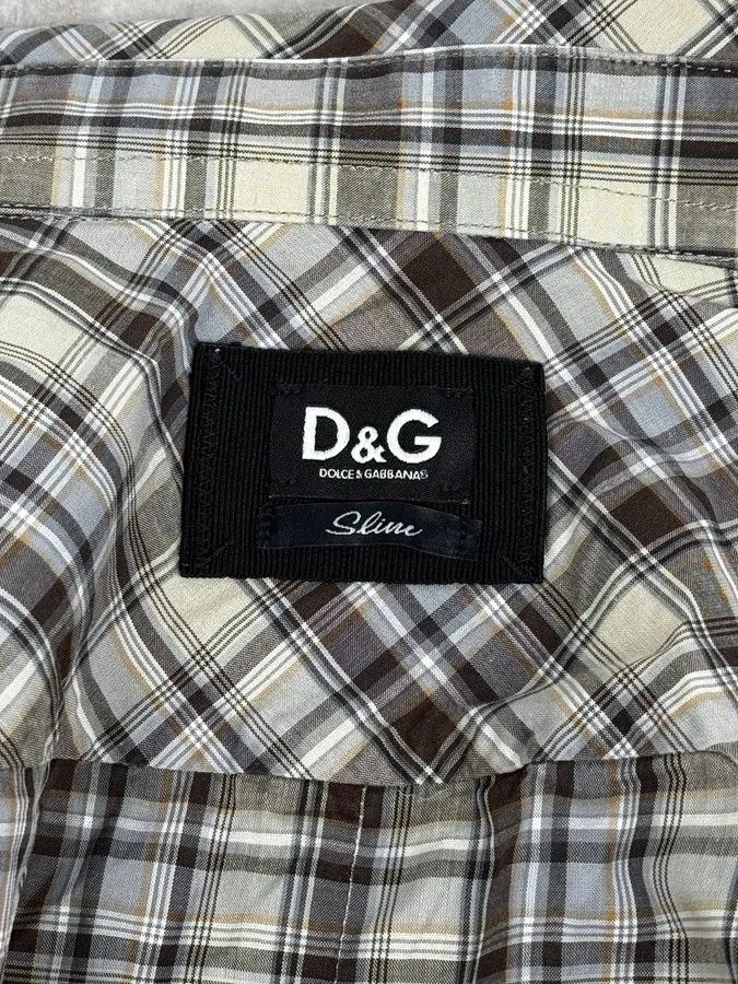 Dolce & Gabbana 2000s Dolce & Gabbana Beige Cargo Checkered Shirt Size US M / EU 48-50 / 2 - 10 Thumbnail