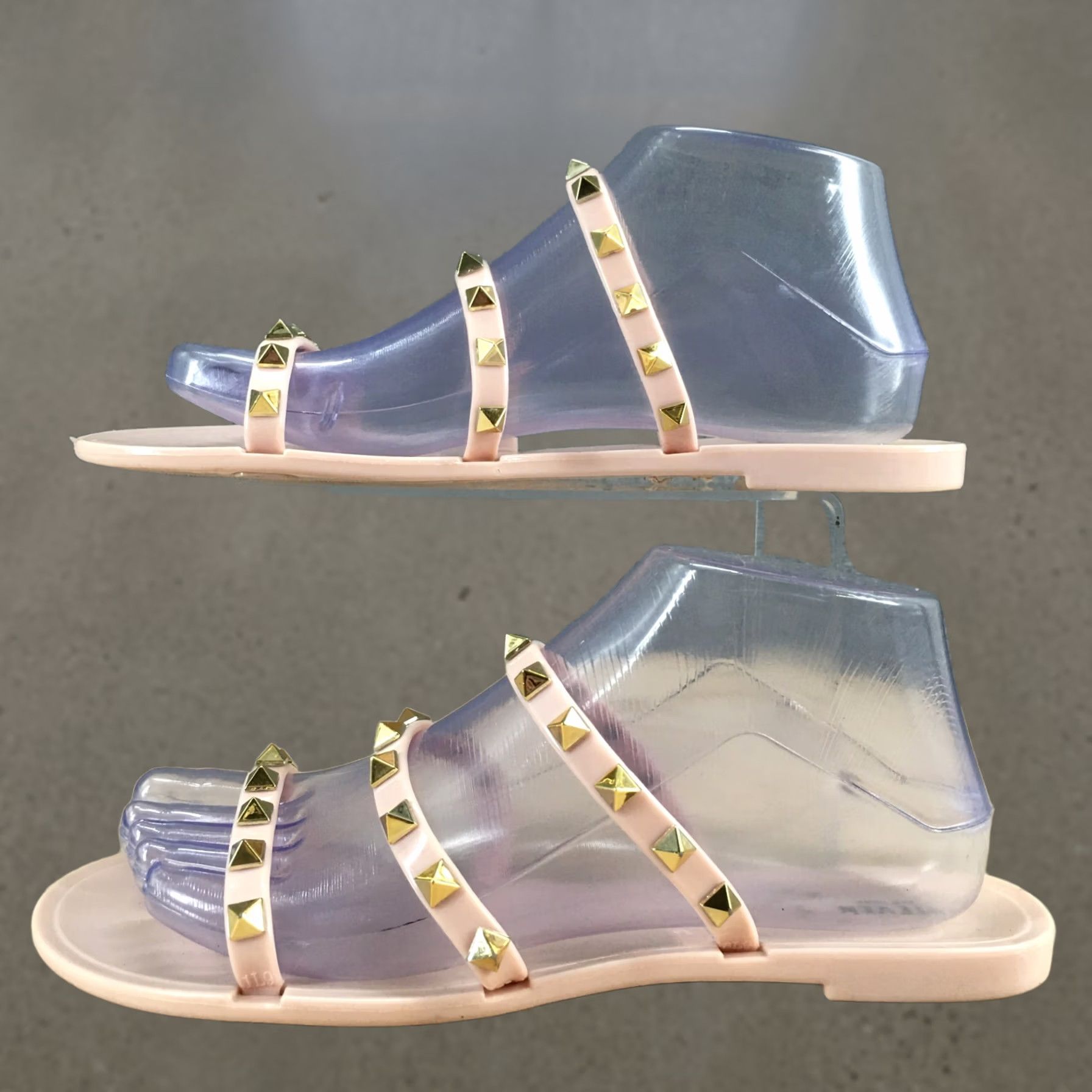 Vintage Steven Sandals Womens 9 M Studded Slide Flats Slip On Beige Open Toe Casual Size US 9 / IT 39 - 1 Thumbnail