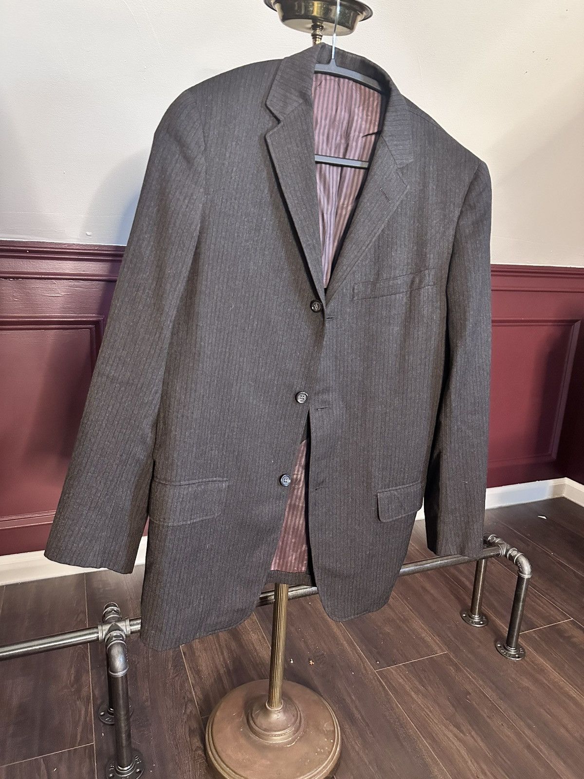 J. Press ROGER KENT rare vintage brown pinstriped MiUSA jacket Size 38R - 12 Thumbnail