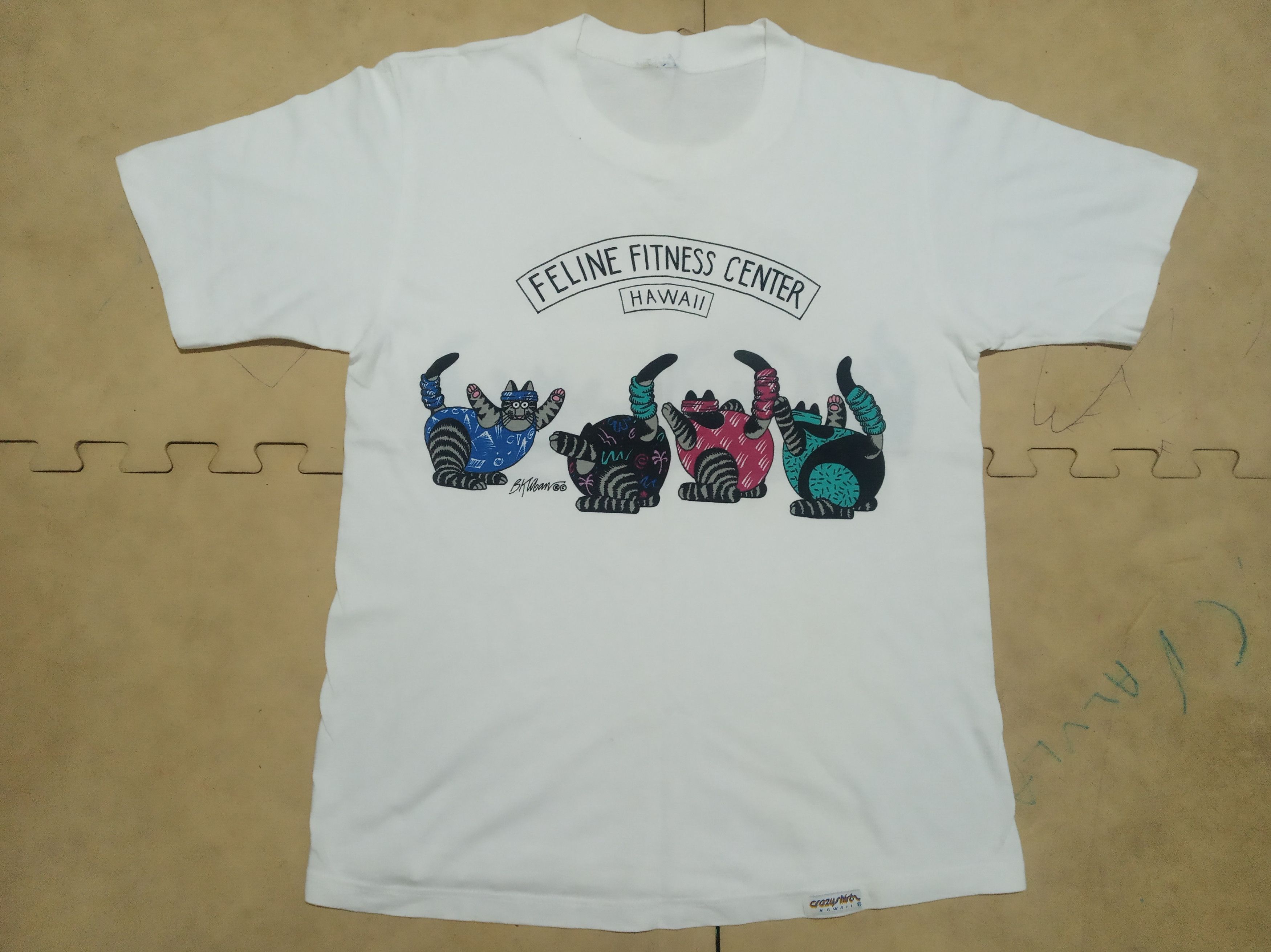 Vintage Crazy Shirt BKliban " Feline Fitness Center Hawaii" Size US S / EU 44-46 / 1 - 1 Thumbnail