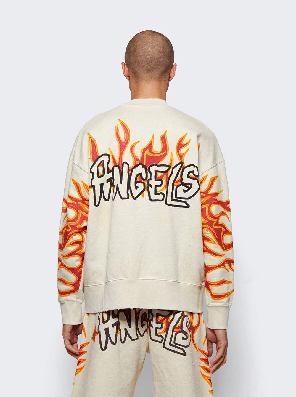 Palm Angels o1gr1nt0425 Gd Palm Graffiti Flames Crewneck Sweatshirt Size US L / EU 52-54 / 3 - 4 Thumbnail