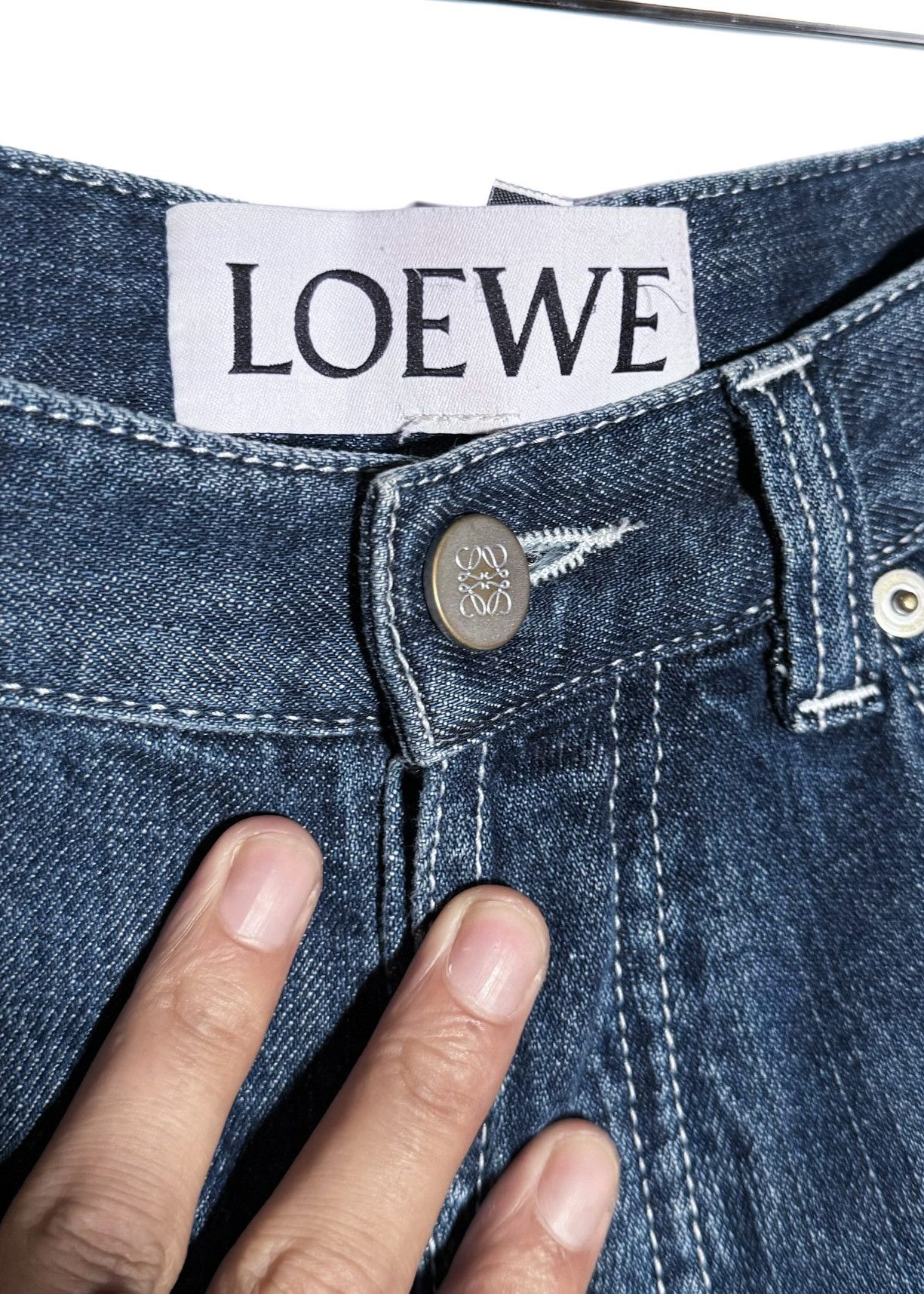 Loewe LOEWE Washed Blue Hello Telephone Embroidered Jeans Size 25" / US 0 / IT 36 - 7 Thumbnail