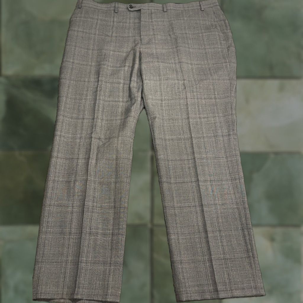 Ralph Lauren Ralph Lauren Black Label Pants Wool Polyester Gray Plaid Academia Straight Leg 42x30 Mens Dress Pants Size US 42 / EU 58 - 1 Thumbnail