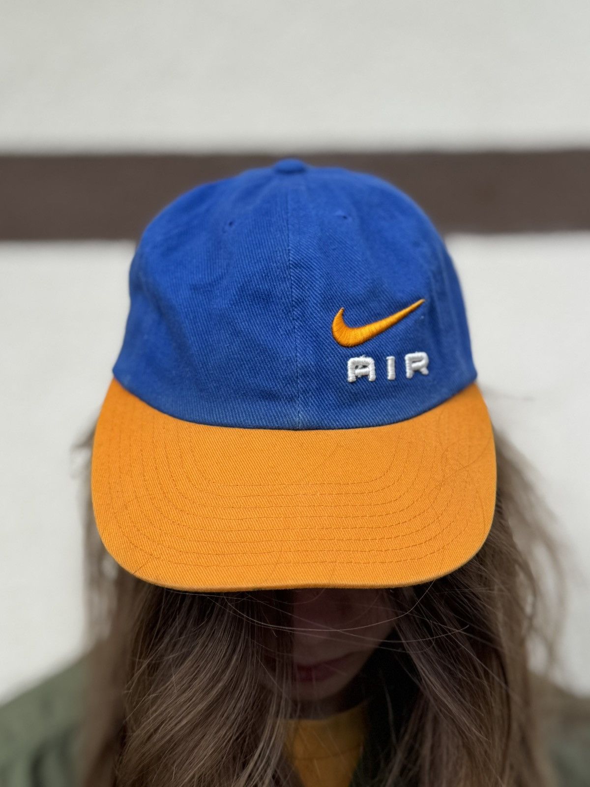 Nike Vintage 90s Nike Air Retro Blue Orange Cap Size ONE SIZE - 1 Thumbnail