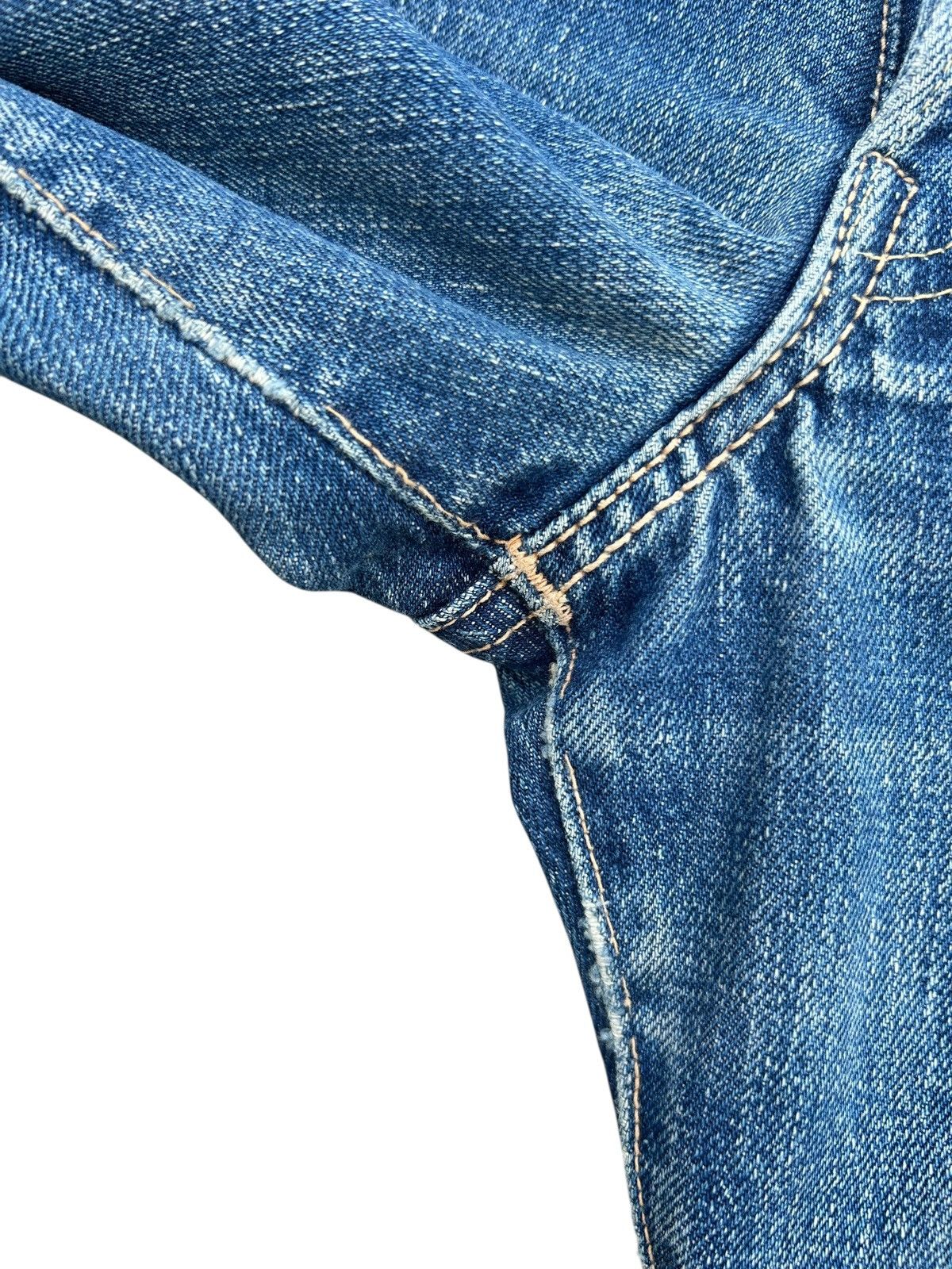 Levi's 50s Vintage Levis big E Hidden Rivet Short Denim Jeans Rare Size US 27 - 9 Thumbnail