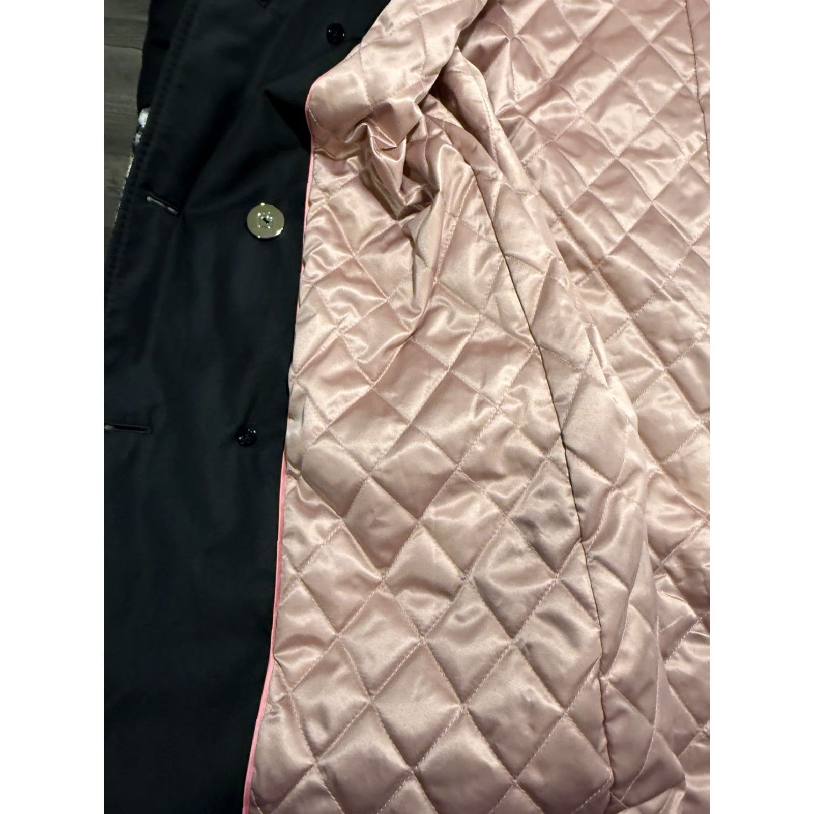 Vintage Kate Spade New York Double-Breasted Belted Trench Coat Pink Quilted Lining XL Belted Trench Coat New York Kate Spade XL Black Size XL / US 12-14 / IT 48-50 - 5 Thumbnail