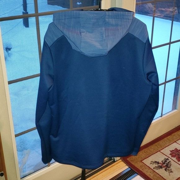 Adidas Adidas Textured Anorak Blue 2-Toned Cinched Sz. L Hoodie Size US L / EU 52-54 / 3 - 9 Thumbnail