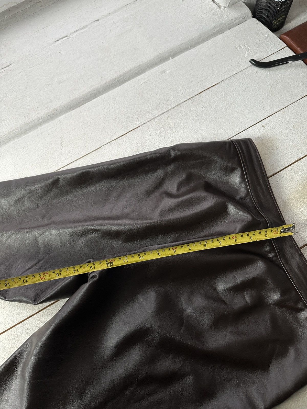 Leather 🚨Vintage leather pants motorcycles BROWN LUXURY Y2K Size 32" / US 10 / IT 46 - 16 Thumbnail