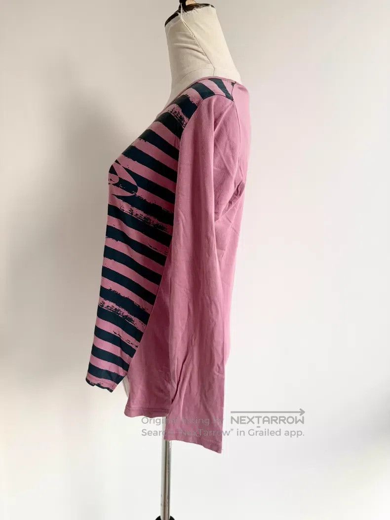 Vivienne Westwood Vivienne Westwood Vintage Pink and Black Striped Saturn T- Size M / US 6-8 / IT 42-44 - 2 Thumbnail