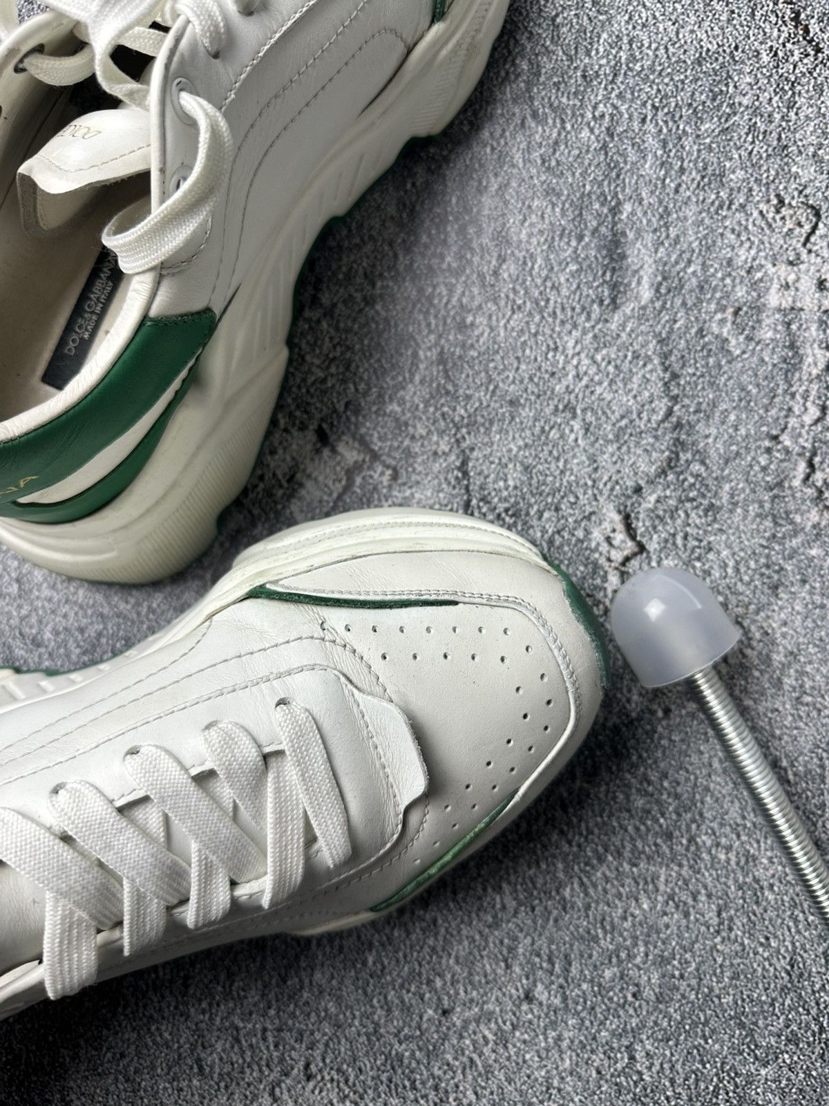 Dolce & Gabbana DOLCE & GABBANA Daymaster Sneakers Unisex White Green Size US 6.5 / EU 39-40 - 15 Thumbnail