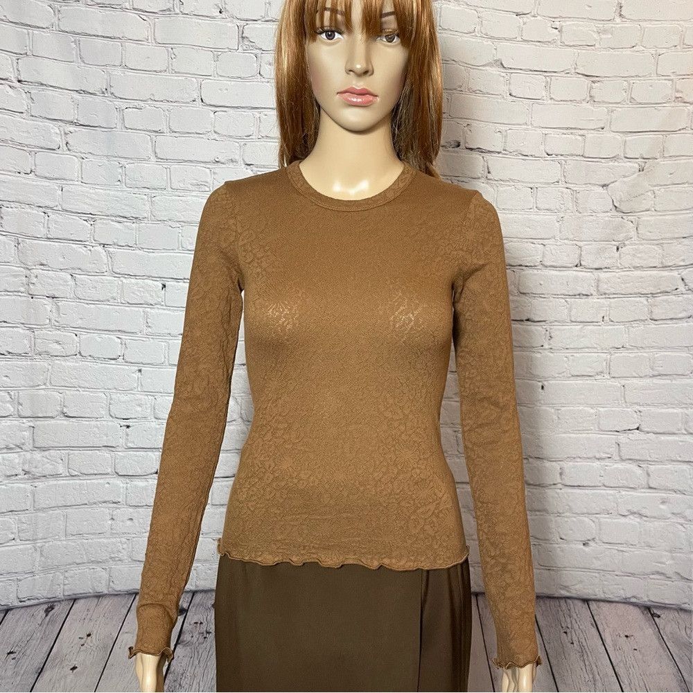 Rag & Bone NWT New $175 Rag & Bone Gemma Jacquard Long Sleeve Brown To Size XXS / US 00 / IT 34 - 2 Thumbnail