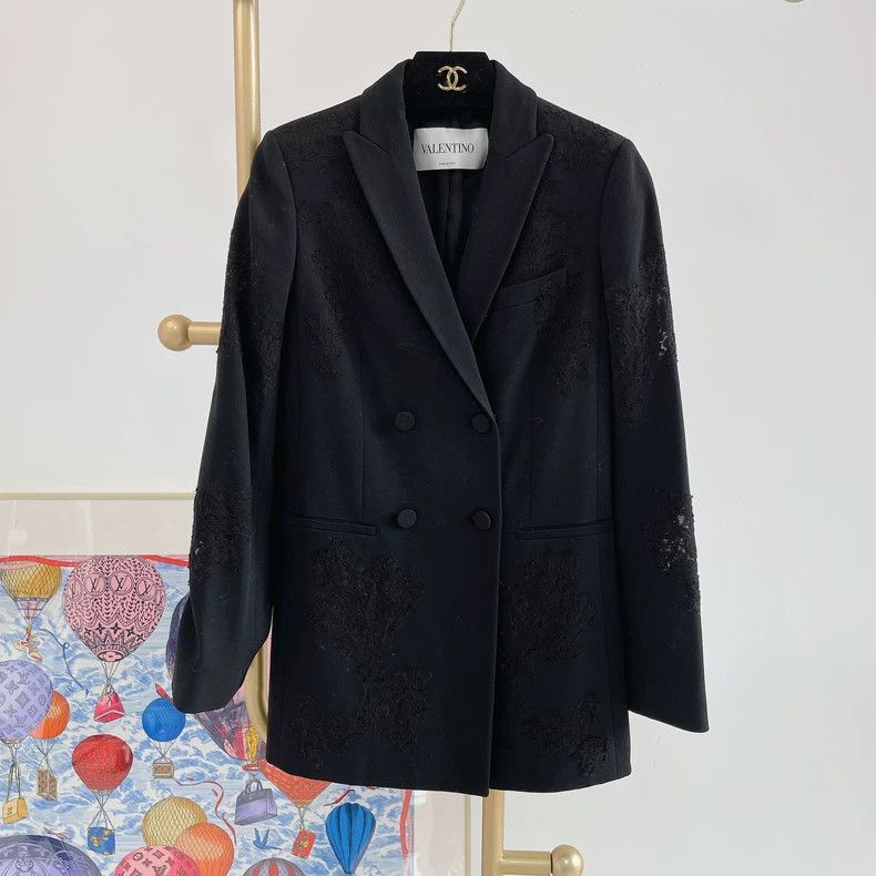 Valentino Valentino Black lace blazer Size XXS / US 00 / IT 34 - 1 Thumbnail