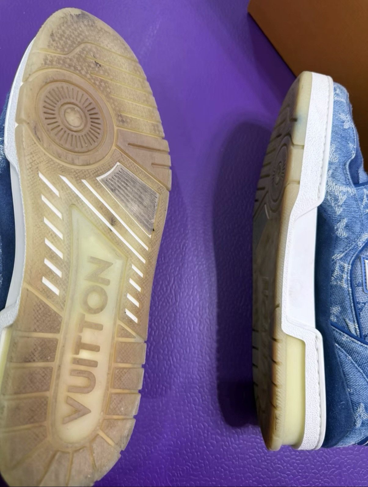 Louis Vuitton 【Louis Vuitton Trainer】Blue Denim Logo Sneakers Size US 8 / EU 41 - 3 Thumbnail