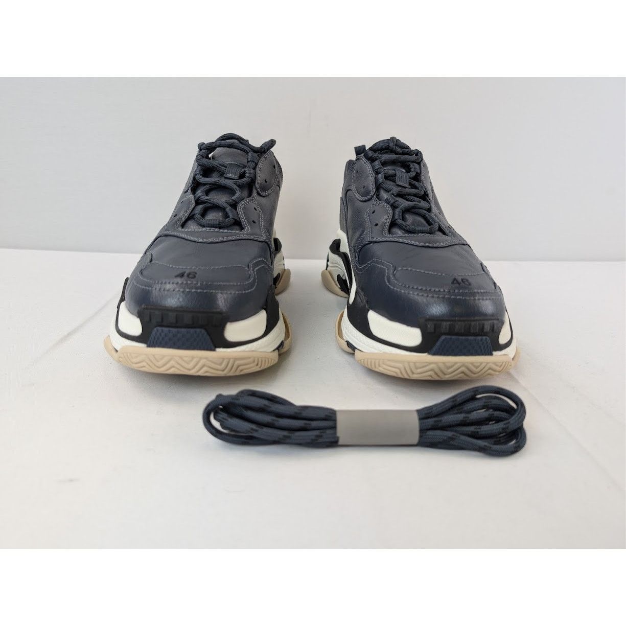 Balenciaga o1rshd1 Triple S Logo Type Sneakers in Blue/Sand Size US 13 / EU 46 - 9 Thumbnail