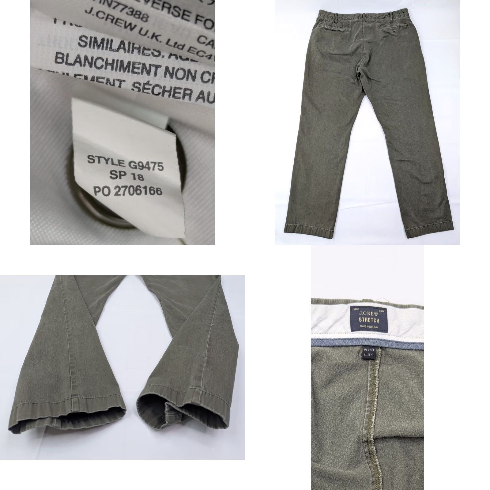 J.Crew J.CREW 1040 Athletic Taper Chino Pants Men 38x32 Olive Green Size US 38 / EU 54 - 8 Thumbnail