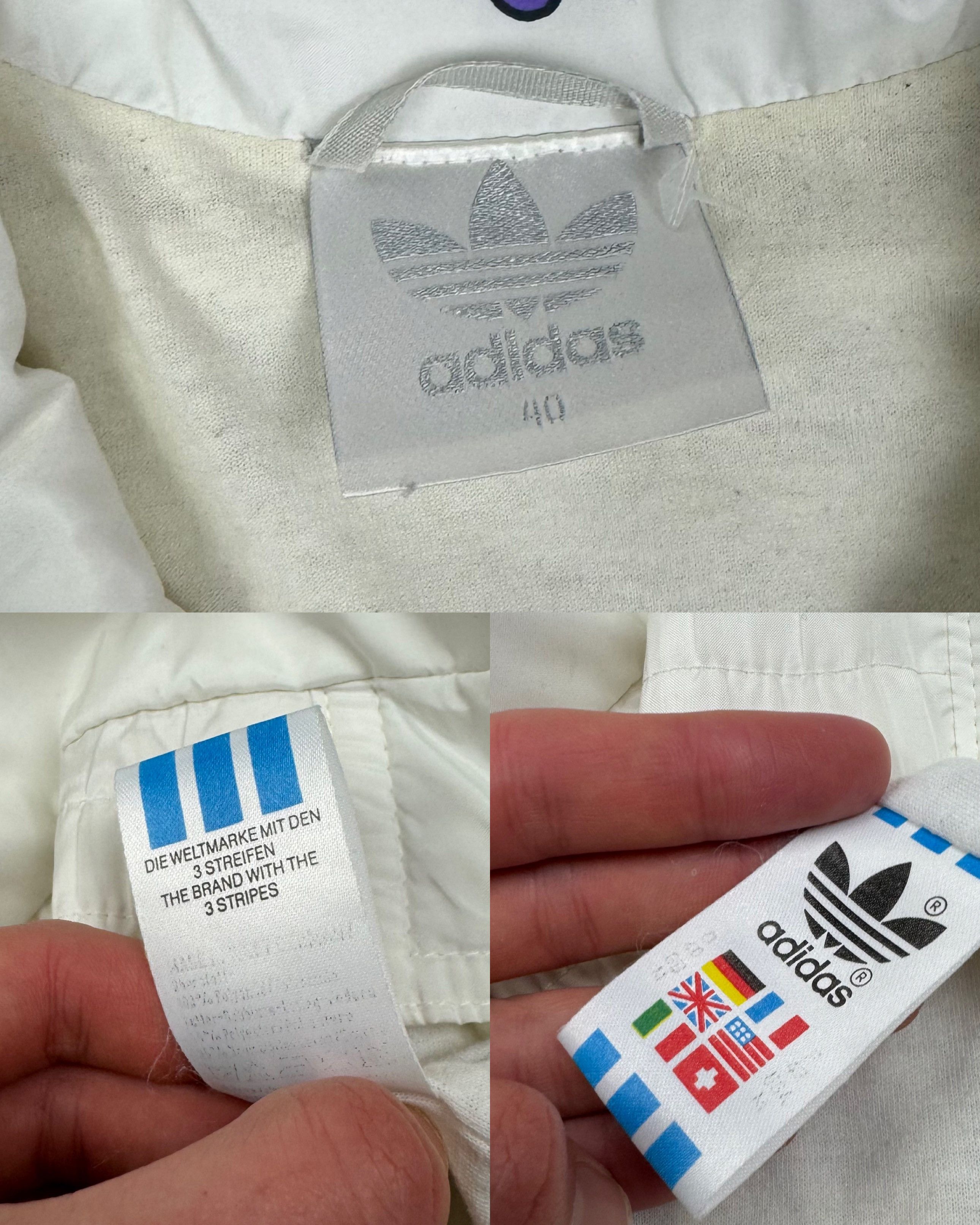 Adidas Vintage Adidas Men's White Printed Full Zip Track Jacket 40 Size US L / EU 52-54 / 3 - 3 Thumbnail
