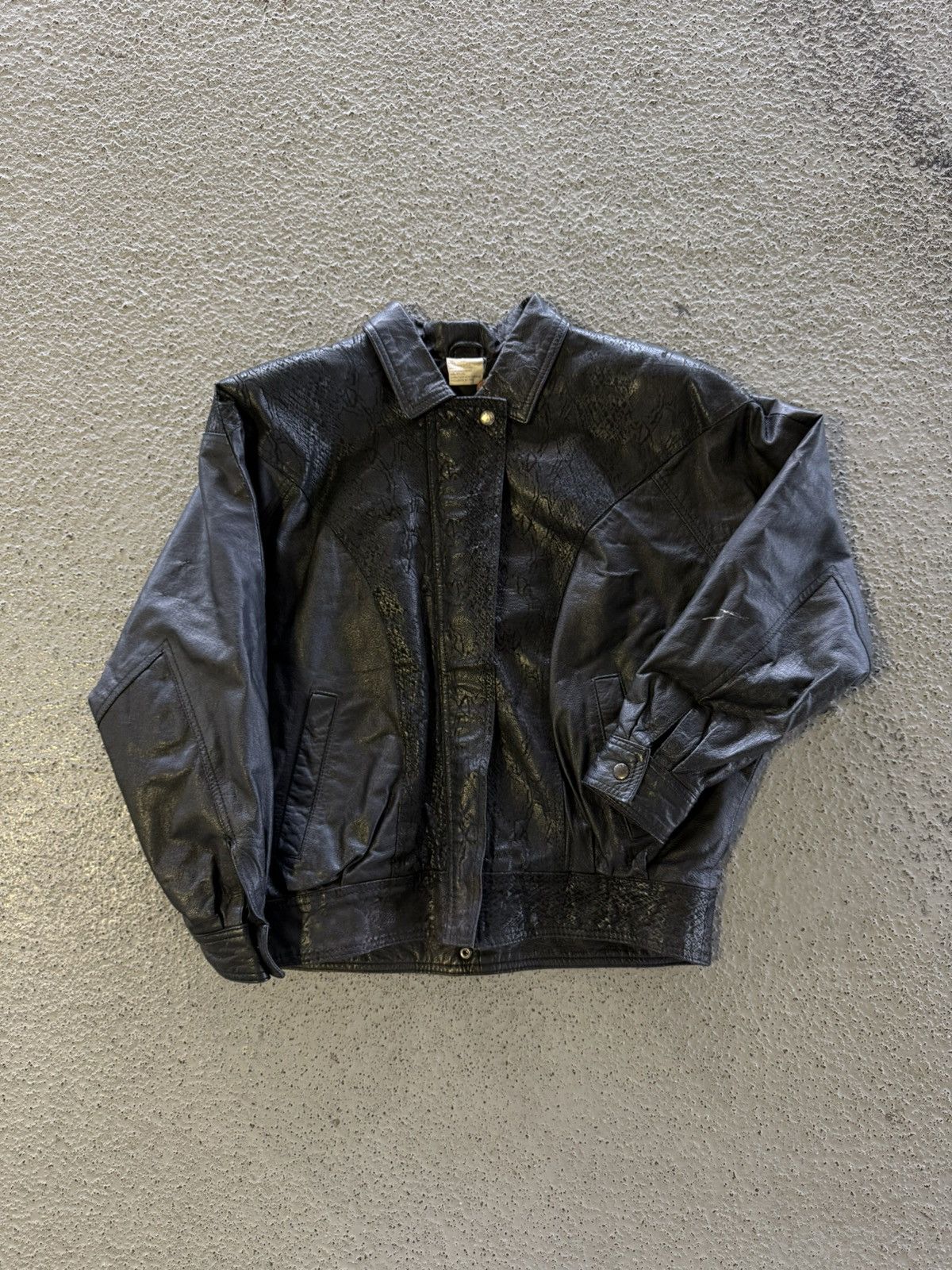 Japanese Brand × Vintage Crazy Vintage Leather French Made 90s Snakeskin USA Black Size US M / EU 48-50 / 2 - 1 Thumbnail