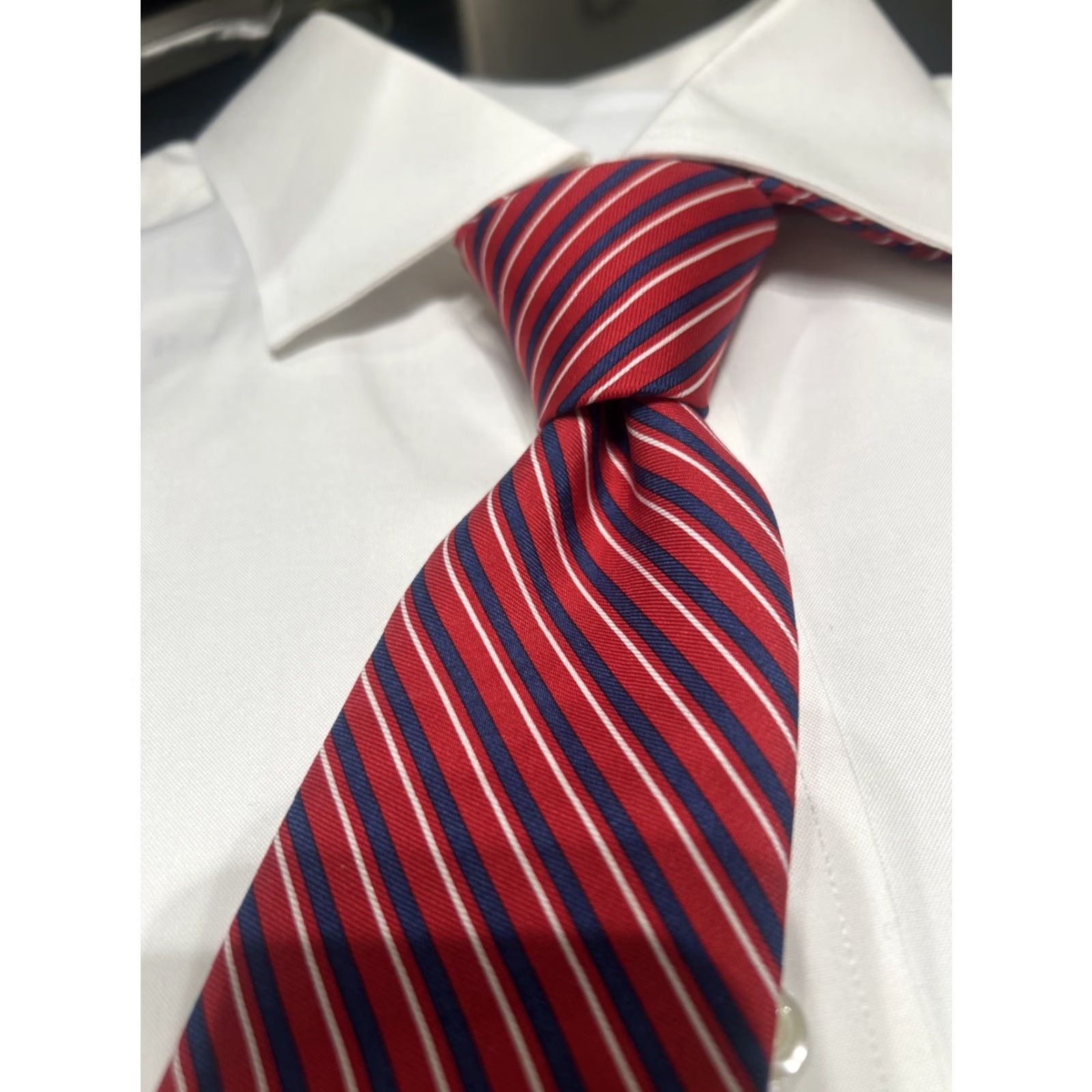 Vineyard Vines Vineyard Vines Tie Men Silk Repp Stripe Martha's Vineyard Multi Colored Red Blue 57"-60" Classic Adjustable Tropical Designer Tie Mens Size ONE SIZE - 2 Thumbnail