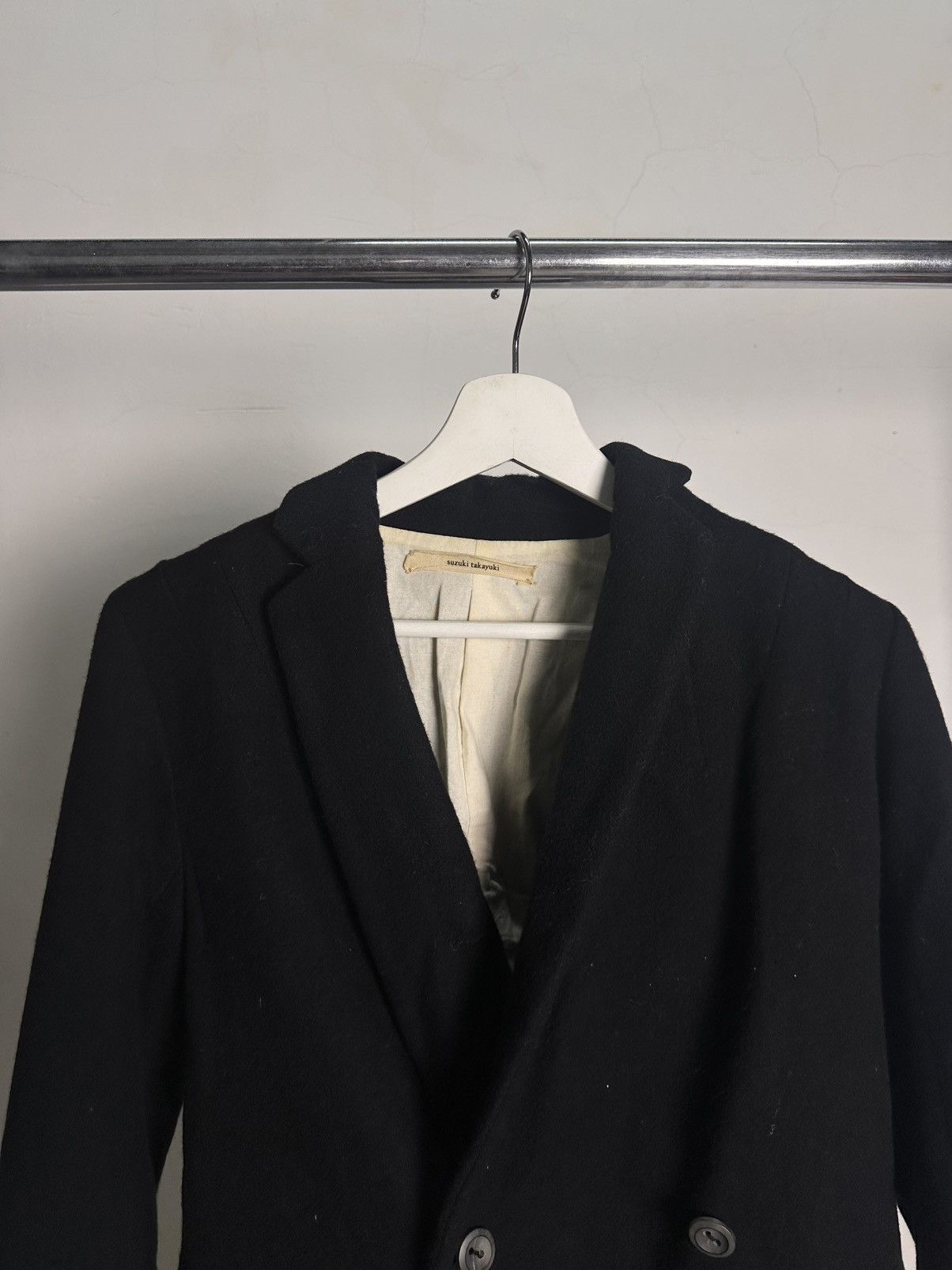 John Alexander Skelton Suzuki Takayuki Poetcore Wool black double-breasted coat Size US S / EU 44-46 / 1 - 2 Thumbnail