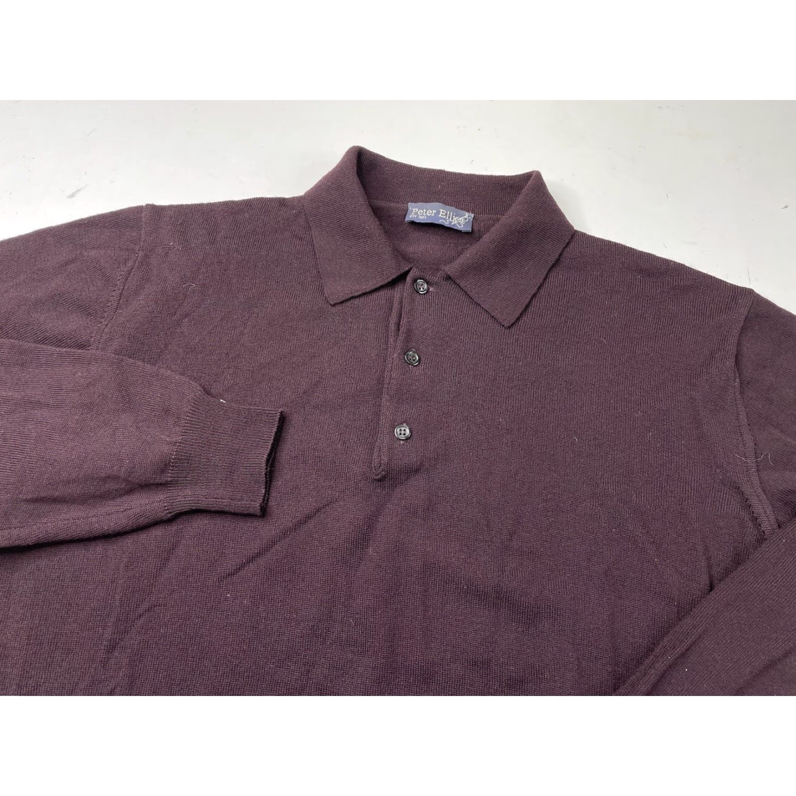 Vintage Peter Elliot Mens Sweater Pullover Purple Wool Long Sleeve Collared Size XXL Regular Classic Designer Sports M Size US XXL / EU 58 / 5 - 2 Thumbnail