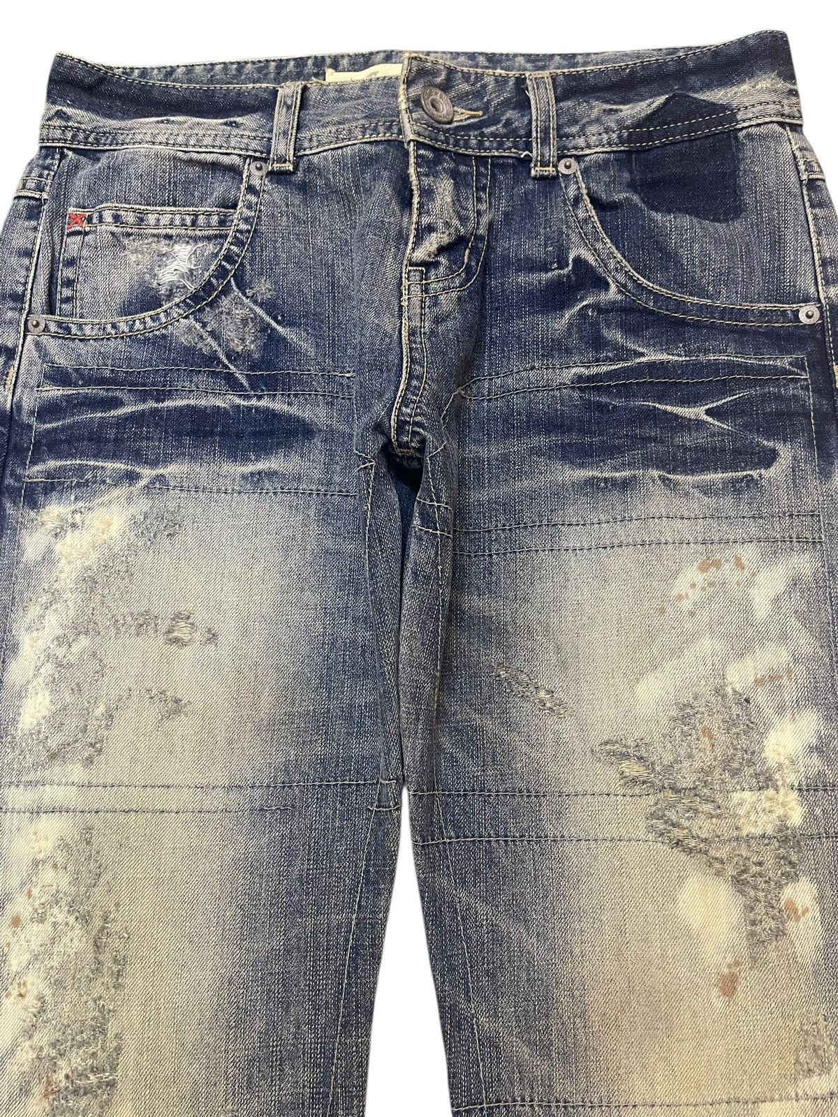 Tornado Mart Vintage Japanese Brand Mud Wash Tribal Distress Bullet Style Size US 31 - 3 Thumbnail