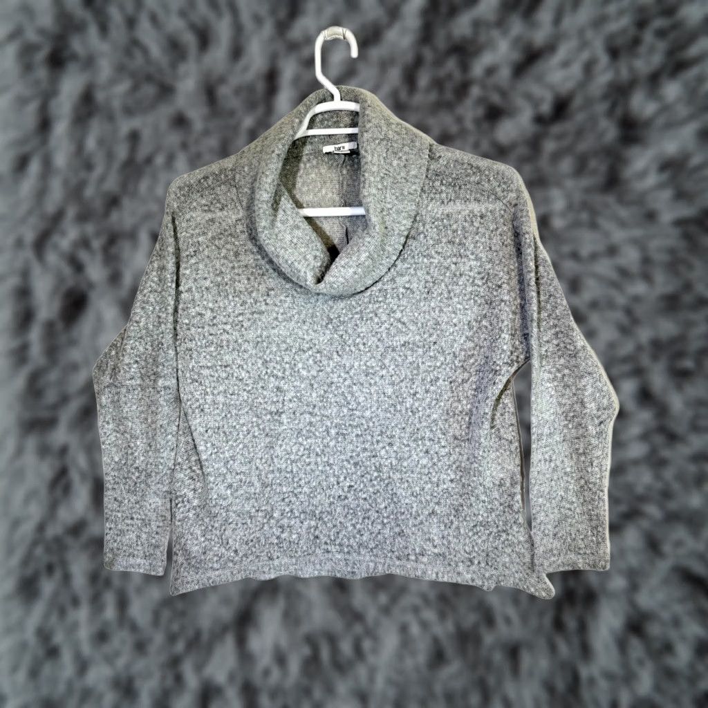 Bar III Women's Gray Textured Cowl Neck Sweater Size L Bar III Size L / US 10 / IT 46 - 1 Thumbnail