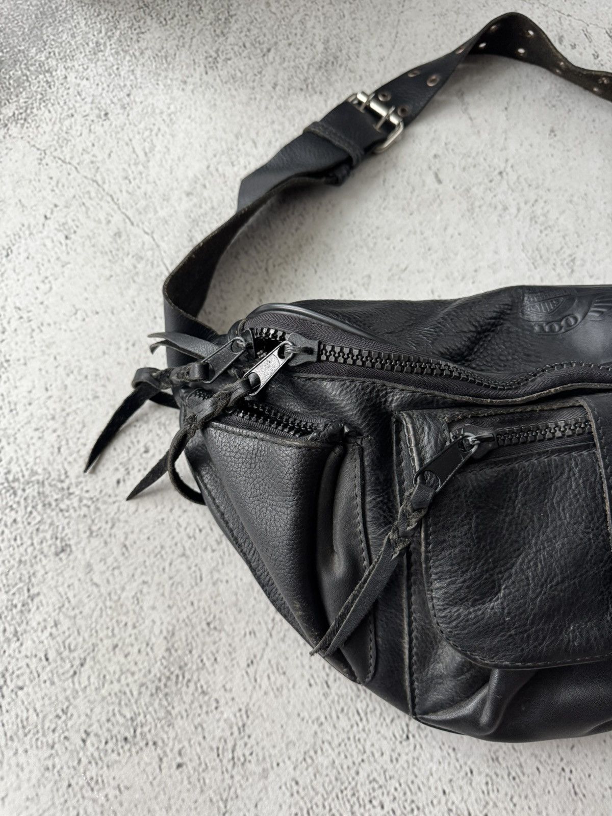 Genuine Leather Harley Davidson HD Vintage Leather Black Bum Belt Bag Size ONE SIZE - 4 Thumbnail
