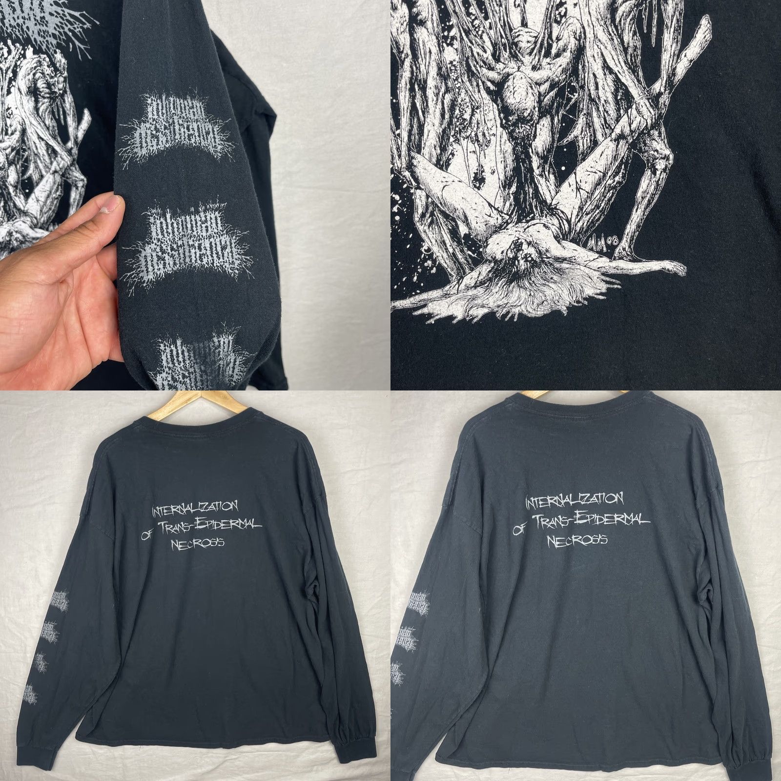 Gildan Inhuman Dissiliency Shirt Mens 2XL Black Long Sleeve Death Metal Band Tee Size US XXL / EU 58 / 5 - 9 Thumbnail