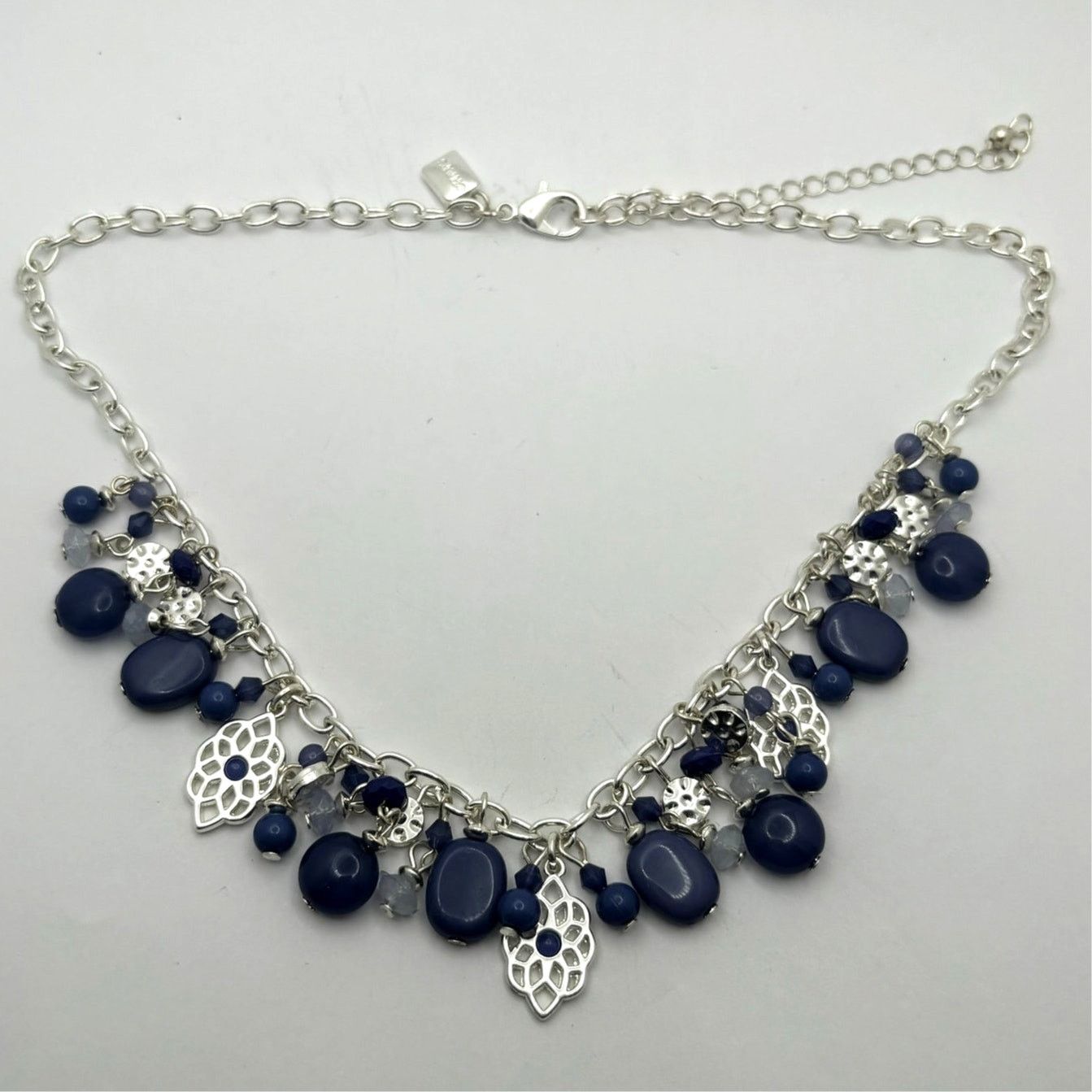 Chaps Silver & Blue Chaps Necklace Size ONE SIZE - 4 Thumbnail
