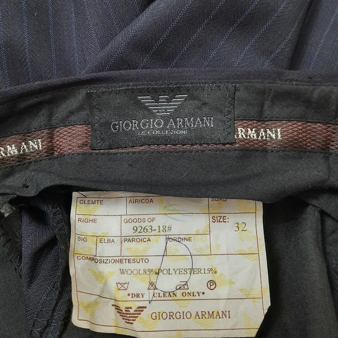 Giorgio Armani Giorgio Armani Striped Navy Wool Formal Trousers Size US 32 / EU 48 - 7 Thumbnail