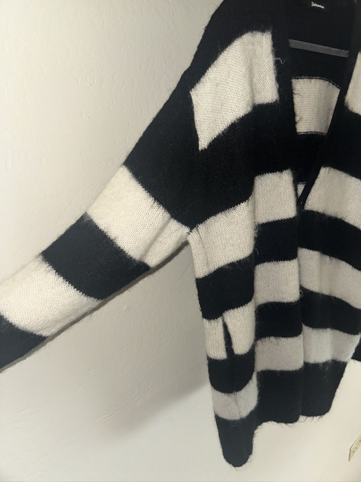 Undercover UNDERCOVER BLACK N WHITE STRIPED MOHAIR CARDIGAN Size US XL / EU 56 / 4 - 2 Thumbnail