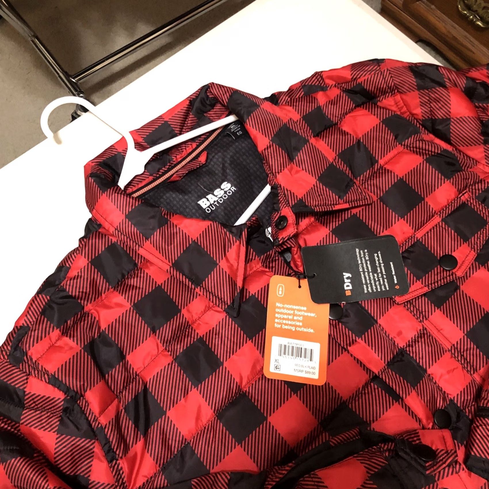 Vintage Bass Outdoor Puffer Jacket Plaid XL Men Red Down Fill New With Tags Size US XL / EU 56 / 4 - 2 Thumbnail