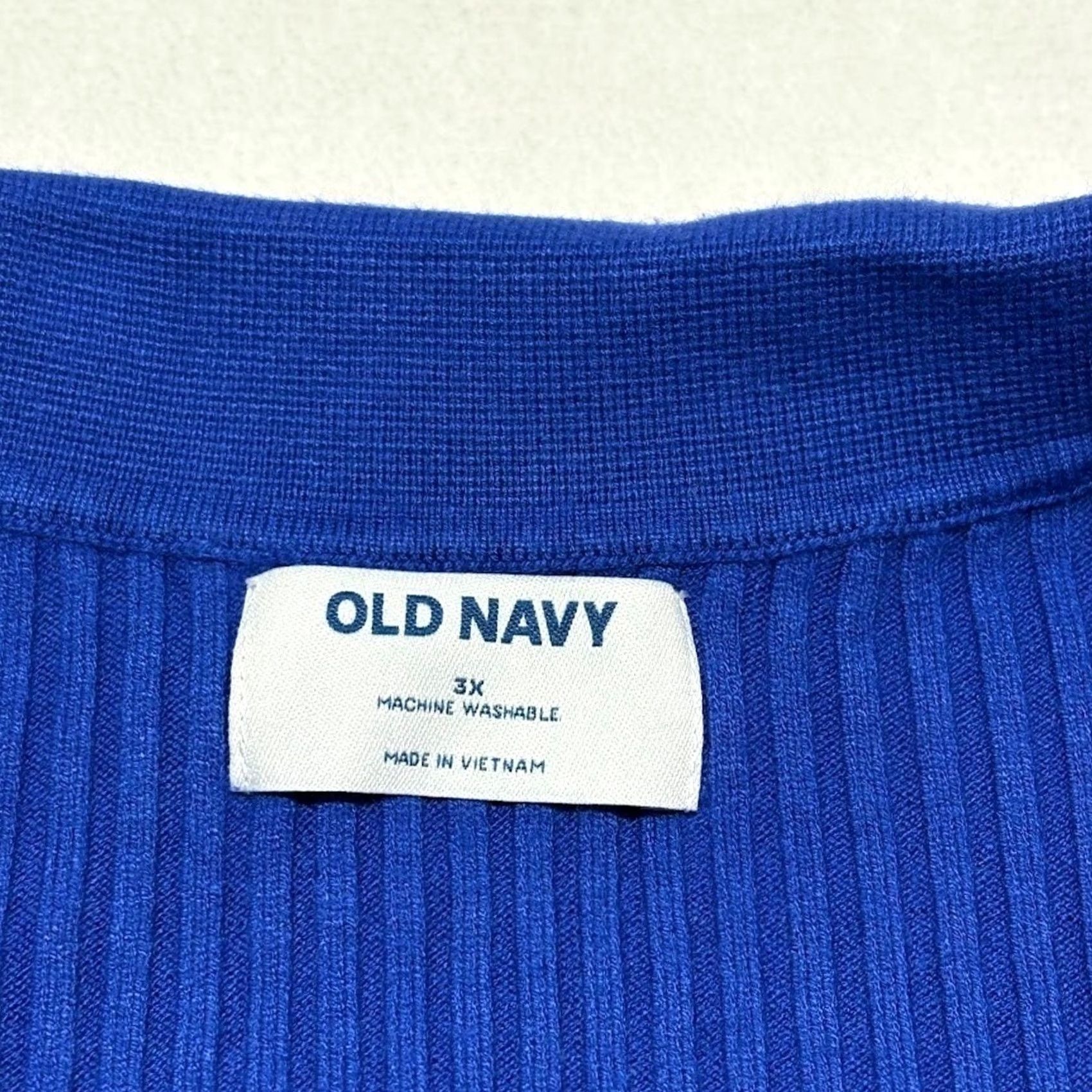 Old Navy VINTAGE Old Navy Ribbed Collared V Neck Long Sleeve Sweater Blue Black Plus Size 3X Size XXL / US 16-18 / IT 52-54 - 4 Thumbnail