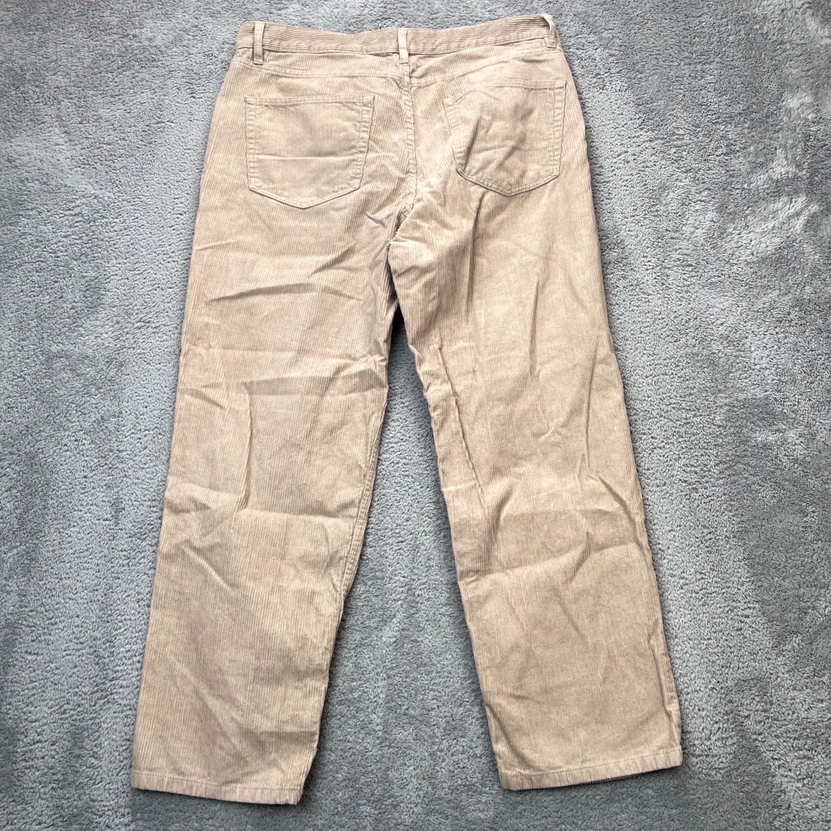 H&M H&M Pants Mens 38 Beige Corduroy Coupe Regular Straight Leg Baggy 5-Pocket Design Beige Cotton Flat Front Button Zipper Casual Size US 38 / EU 54 - 2 Thumbnail