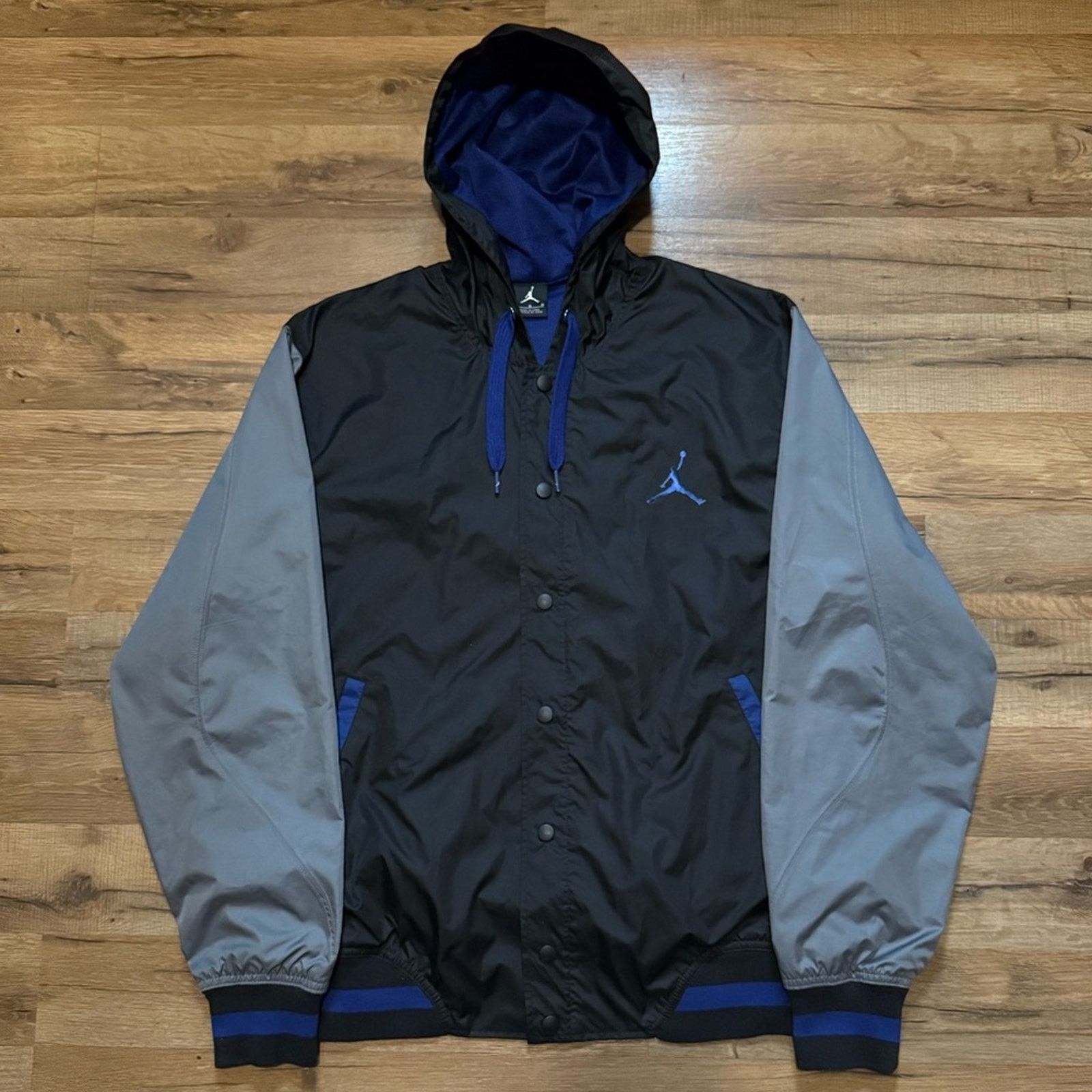Nike Y2K Jordan Button Up Hoodie Windbreaker Jacket Size US L / EU 52-54 / 3 - 2 Thumbnail