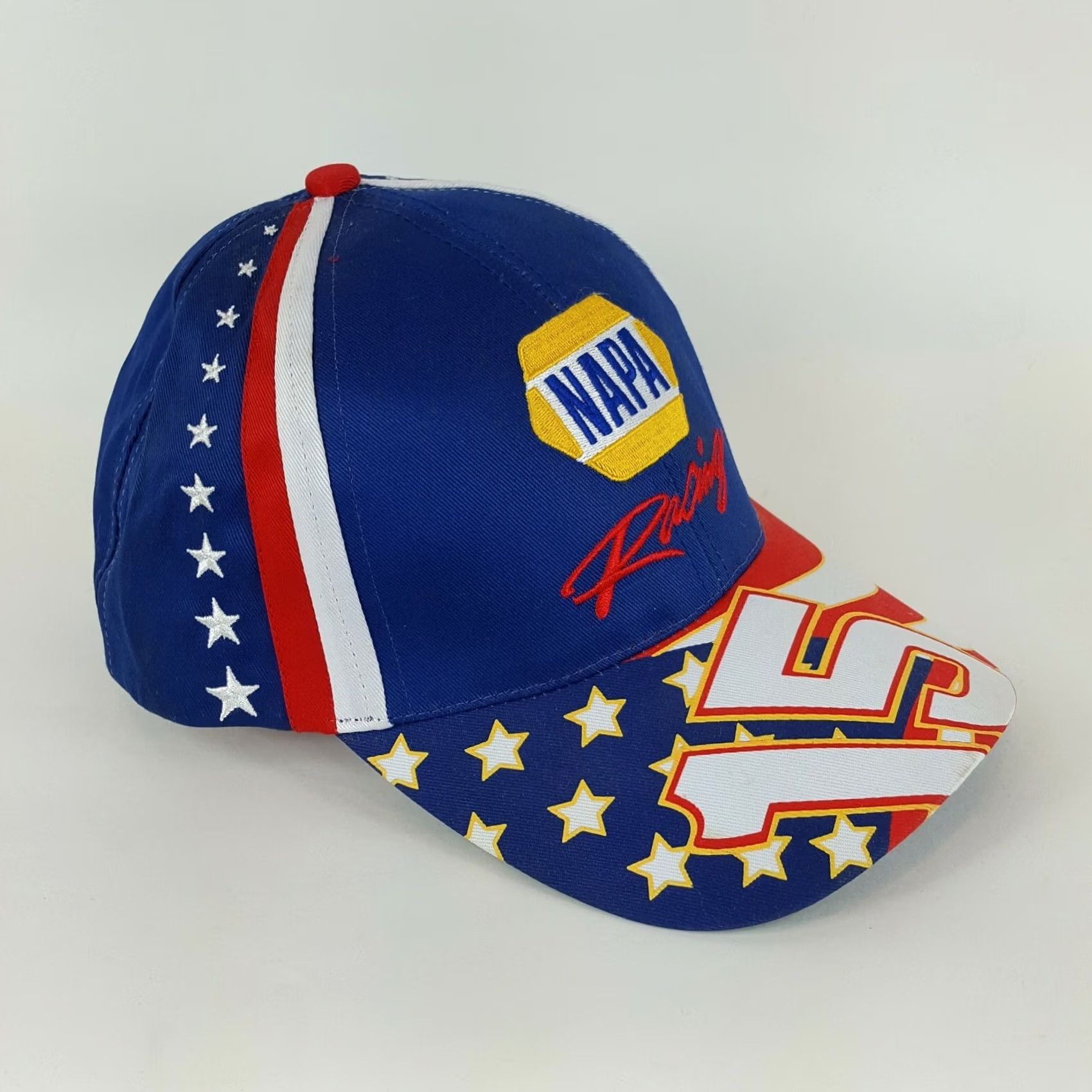 NASCAR VTG Napa Racing NASCAR USA Flag #15 Trucker Hat Snapback Cap Patriotic Hat Men Adjustable Multicolor 90s Retro Sports USA NASCAR Sunglasses? Size ONE SIZE - 2 Thumbnail
