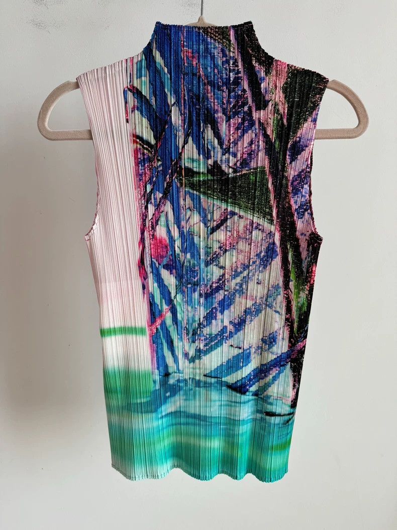 Issey Miyake Issey Miyake size:3 Pink and green southern ice flower ple Size S / US 4 / IT 40 - 2 Thumbnail