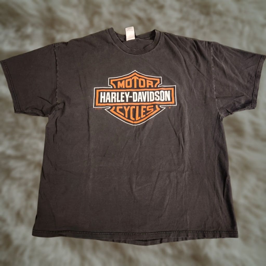 Harley Davidson VINTAGE Harley-Davidson T-Shirt Tee Mens 2XL Black Ohio United States Motor­cycle Short Sleeve Crew Neck Knit Cotton Regular Man Mens Size US XXL / EU 58 / 5 - 1 Thumbnail